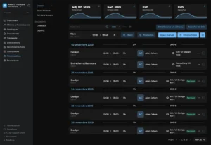 capture d'écran Freebe Time Tracking
