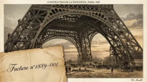 Facture imaginaire de Gustave Eiffel pour la construction de la Tour Eiffel en 1889