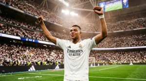 Kylian Mbappé en maillot du Real Madrid pendant sa première saison 2024-2025