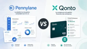 Comparatif Pennylane vs Qonto 2026 en split-screen