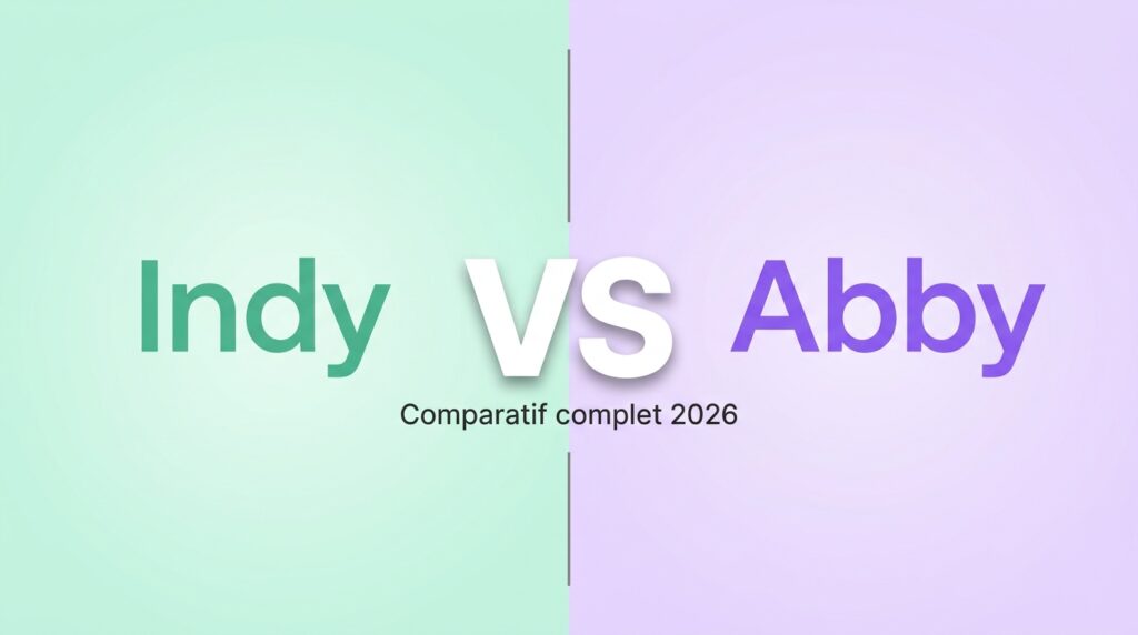 Comparatif Indy vs Abby en 2026 : logos et versus central