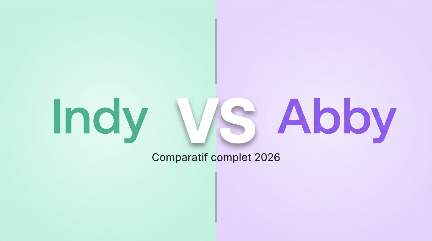 Comparatif Indy vs Abby en 2026 : logos et versus central