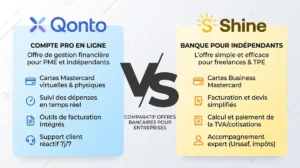 Logos Qonto et Shine face à face pour le comparatif compte pro 2026